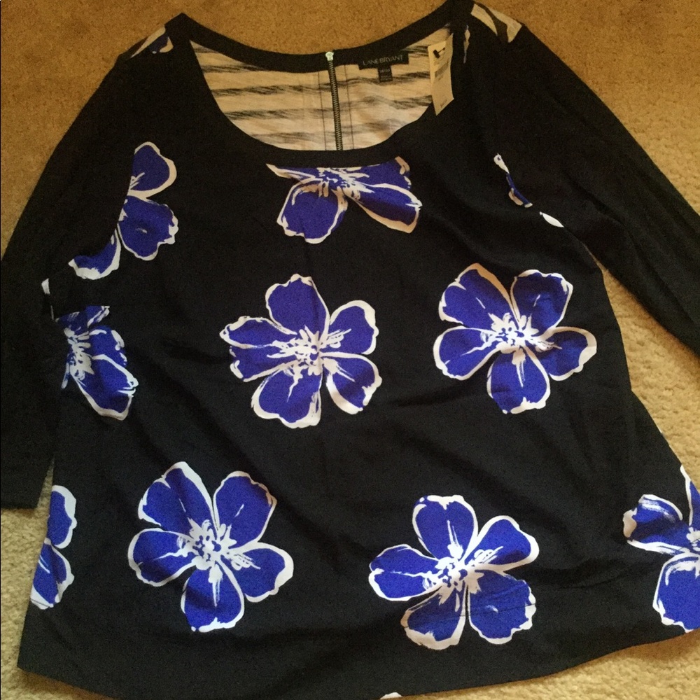 NWT Lane Bryant shirt top 18/20 floral & stripe
